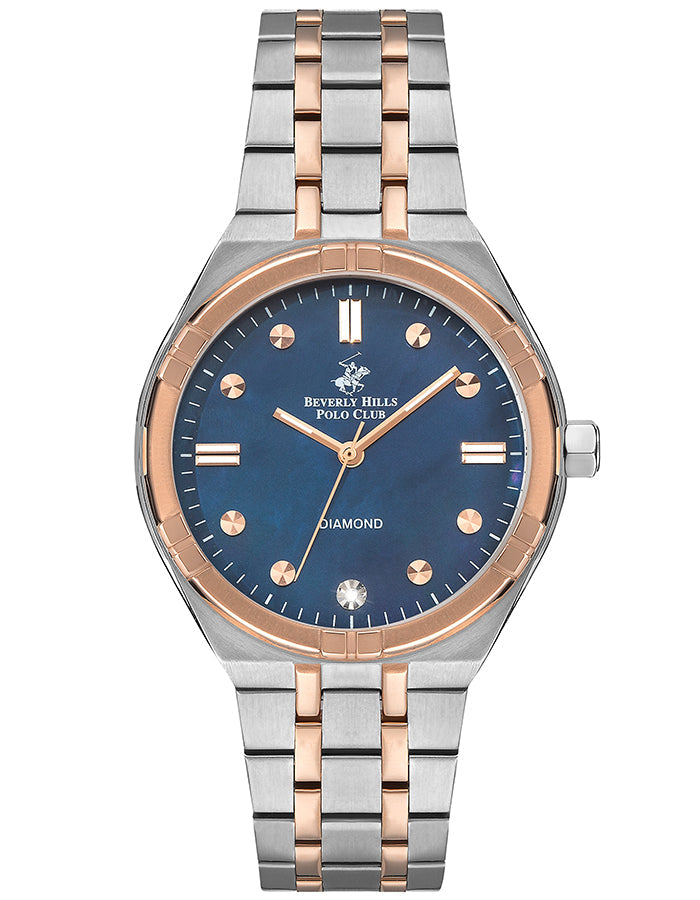 BEVERLY HILLS POLO CLUB Women's Analog Dark Blue Mop Dial Watch - Premium from shopiqat - Just $45.00! Shop now at shopiqat